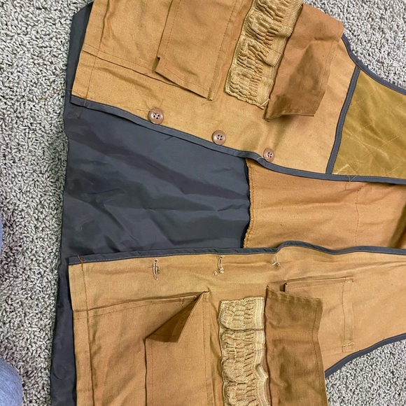 Vintage 80’s Duck Bay duck khaki hunting vest Medium shell pockets game pouch - Picture 5 of 5